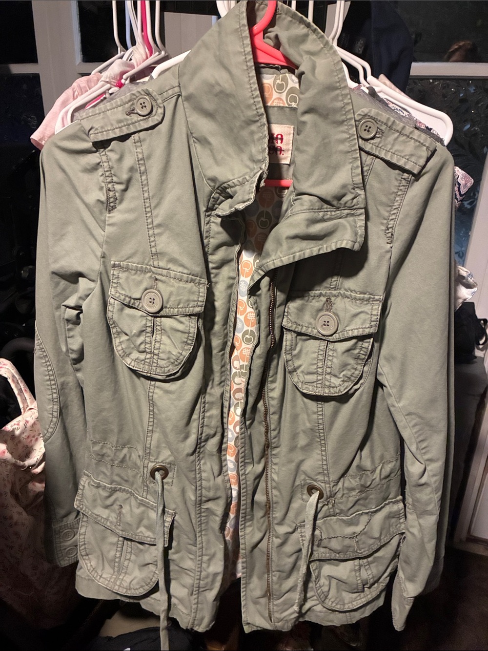 Mossimo Supply Co. Sage Green Utility Jacket with Flap Pockets